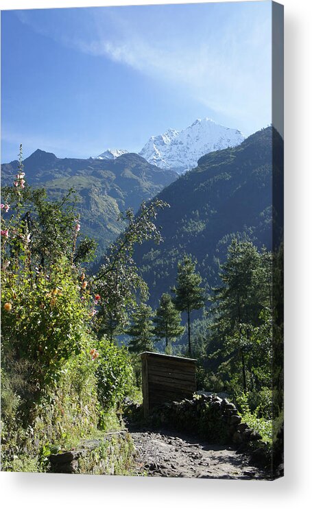Clear Sky Acrylic Print featuring the photograph Hiking trail to Mt Everest Base Camp by Nigel Killeen