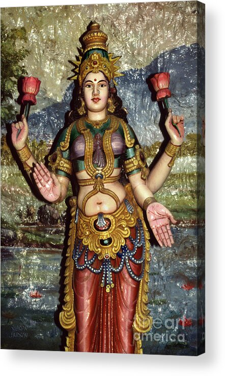 Lakshmi Acrylic Print featuring the photograph Hindu goddess prints - Lakshmi by Sharon Hudson