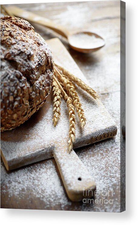 Bread Acrylic Print featuring the photograph Homemade bread with cereals by Jelena Jovanovic
