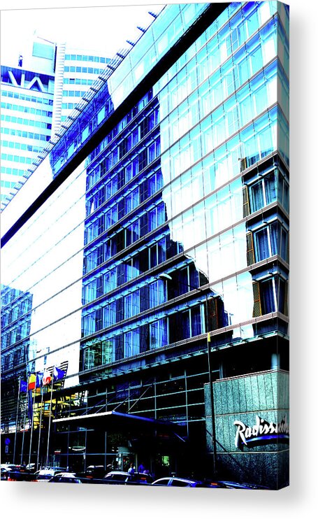 Hotel Acrylic Print featuring the photograph Hotel In Warsaw, Poland 4 by John Siest