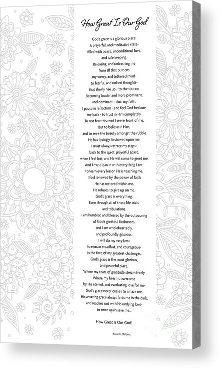 God's Grace Acrylic Print featuring the digital art How Great Is Our God - Poetry by Tanielle Childers