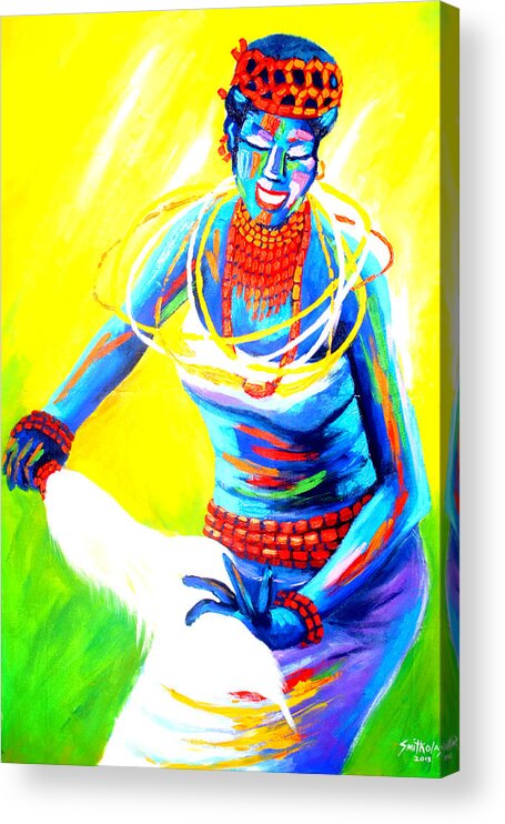 Dancers Acrylic Print featuring the painting Igbo Dancer by Olaoluwa Smith