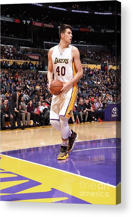 Nba Pro Basketball Acrylic Print featuring the photograph Ivica Zubac by Andrew D. Bernstein