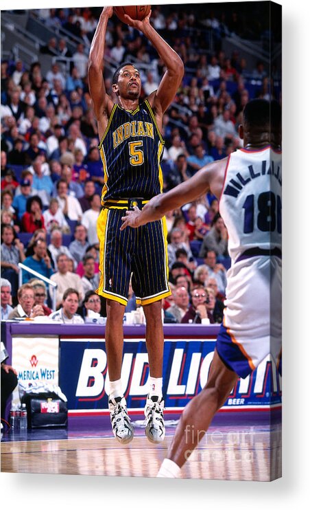 Nba Pro Basketball Acrylic Print featuring the photograph Jalen Rose by Sam Forencich