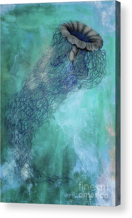 Jellyfish Acrylic Print featuring the painting Jellyfish by Mindy Sommers