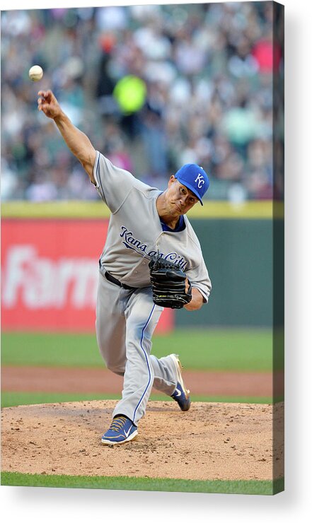 American League Baseball Acrylic Print featuring the photograph Jeremy Guthrie by Brian Kersey