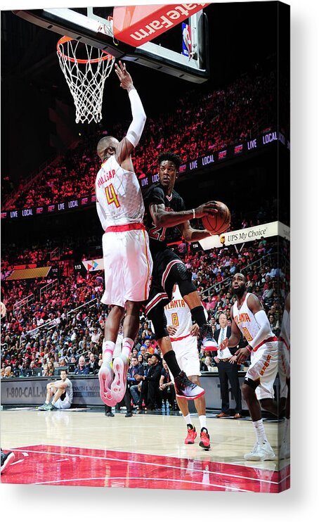 Atlanta Acrylic Print featuring the photograph Jimmy Butler and Paul Millsap by Scott Cunningham