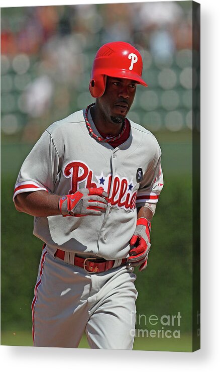 National League Baseball Acrylic Print featuring the photograph Jimmy Rollins by Jonathan Daniel