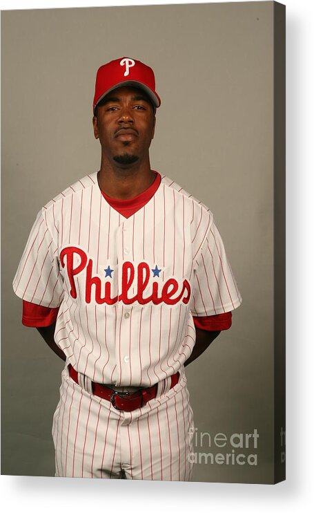 Media Day Acrylic Print featuring the photograph Jimmy Rollins by Robbie Rogers