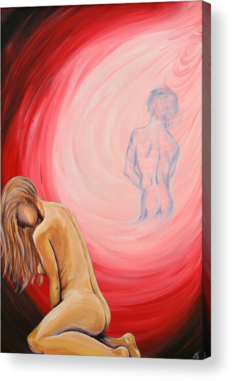 Woman Acrylic Print featuring the painting Just an Illusion by Meganne Peck