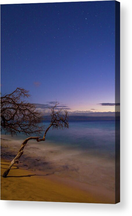 Astrophotography Acrylic Print featuring the photograph Kaanapali Beach Maui Hawaii Nightscape by Scott McGuire