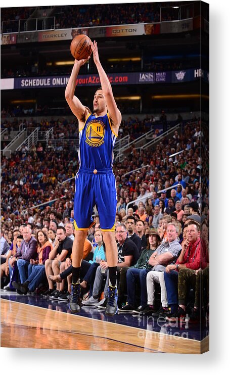 Klay Thompson Acrylic Print featuring the photograph Klay Thompson by Barry Gossage