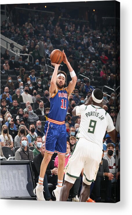 Nba Pro Basketball Acrylic Print featuring the photograph Klay Thompson by Gary Dineen