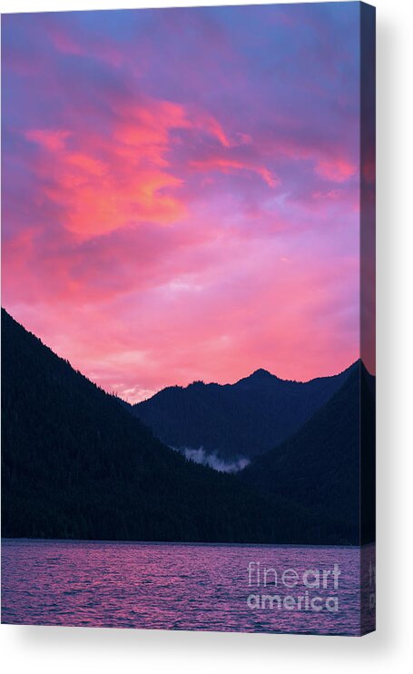 Lake Cushman Acrylic Print featuring the photograph Lake Cushman Sunset #1 by Nancy Gleason