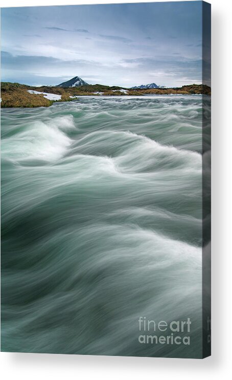 Myvatn Acrylic Print featuring the photograph Laxa river at Lake Myvatn, Iceland by Neale And Judith Clark