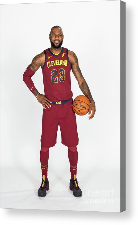 Media Day Acrylic Print featuring the photograph Lebron James by Michael J. Lebrecht Ii