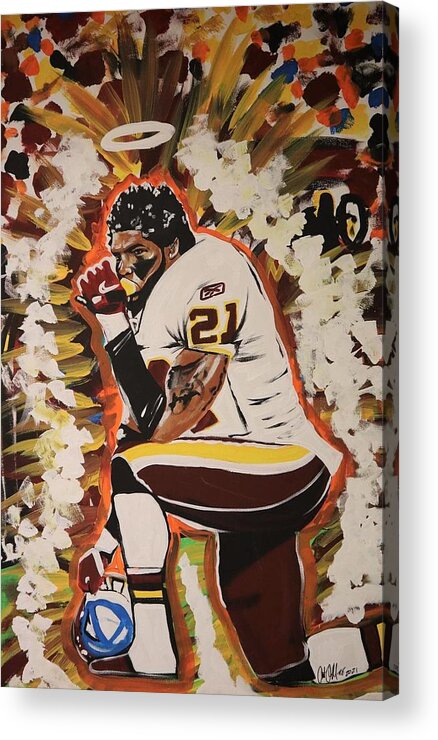 Sean Taylor Acrylic Print featuring the painting Legendary Sean by Antonio Moore
