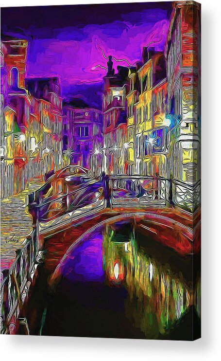 Paint Acrylic Print featuring the painting Light of Venice by Nenad Vasic