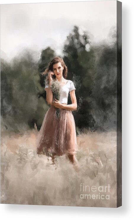  Acrylic Print featuring the painting Listening To The Breeze by Gary Arnold
