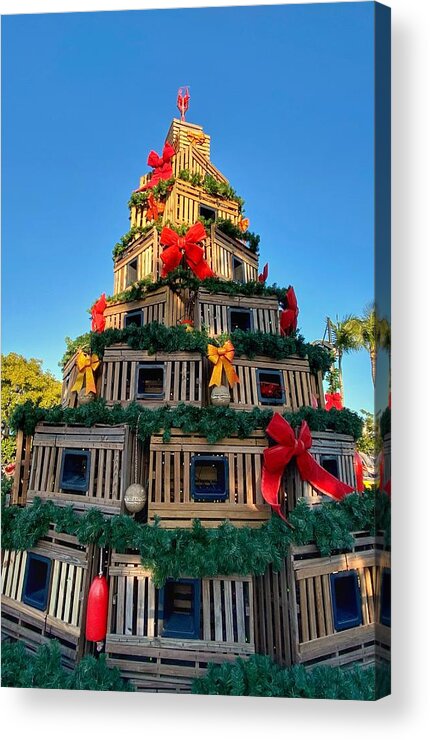 Lobster Acrylic Print featuring the photograph Lobster Trap Christmas Tree by Monika Salvan