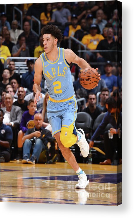 Nba Pro Basketball Acrylic Print featuring the photograph Lonzo Ball by Andrew D. Bernstein