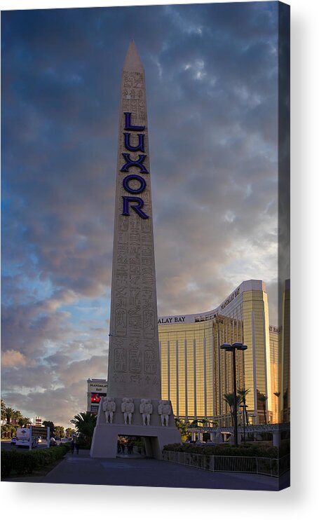 Obelisk Acrylic Print featuring the photograph Luxor Obelisk Vegas by Chris Smith