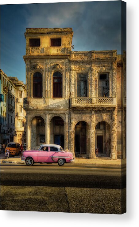 La Habana Acrylic Print featuring the photograph Malecon at the sundown 4 by Micah Offman