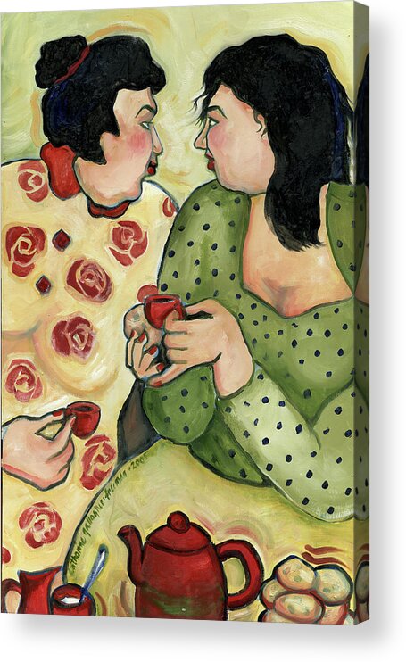 Portraits Acrylic Print featuring the painting Mama D'Acardo's Sisters by Catharine Gallagher