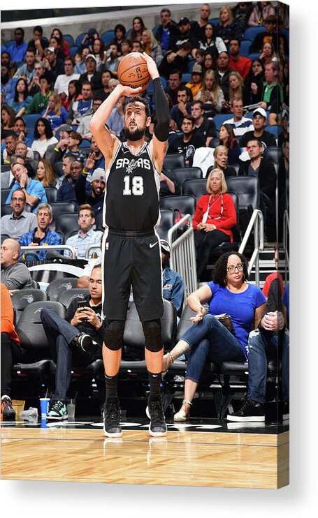 Nba Pro Basketball Acrylic Print featuring the photograph Marco Belinelli by Gary Bassing