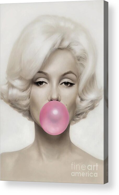 Pop Art Paintings Mixed Media Mixed Media Acrylic Print featuring the mixed media Marilyn Monroe by Marvin Blaine