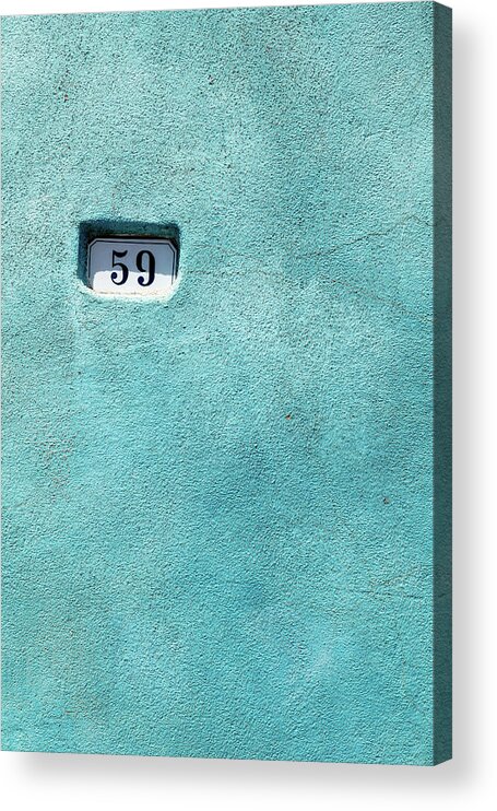 Blue Wall Acrylic Print featuring the photograph Marine Blue No. 59 - A Slice of Sardinian Street Art by Benoit Bruchez