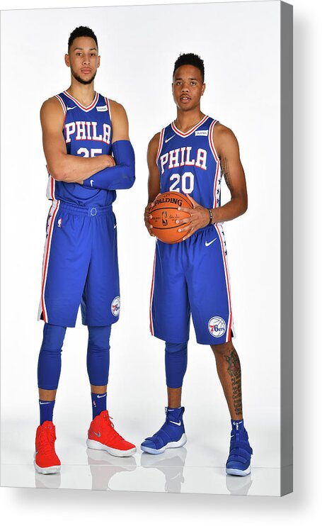 Media Day Acrylic Print featuring the photograph Markelle Fultz and Ben Simmons by Jesse D. Garrabrant