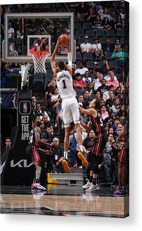 Sports Ball Acrylic Print featuring the photograph Miami Heat v San Antonio Spurs by Garrett Ellwood