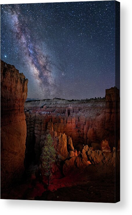 Bryce Acrylic Print featuring the photograph Milky Way Over Bryce Canyon by Michael Ash