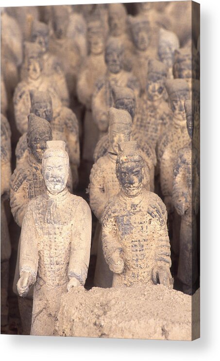 Statue Acrylic Print featuring the photograph Miniature Terracota Warriors, Shenzen, Guangdong Province, China by Dallas and John Heaton