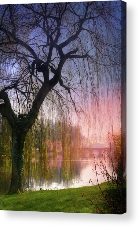 Bruges Acrylic Print featuring the photograph Minnewater Lake Bruges by Carol Japp