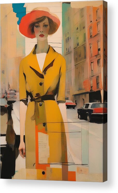 Model Acrylic Print featuring the painting Model in New York No.1 by My Head Cinema