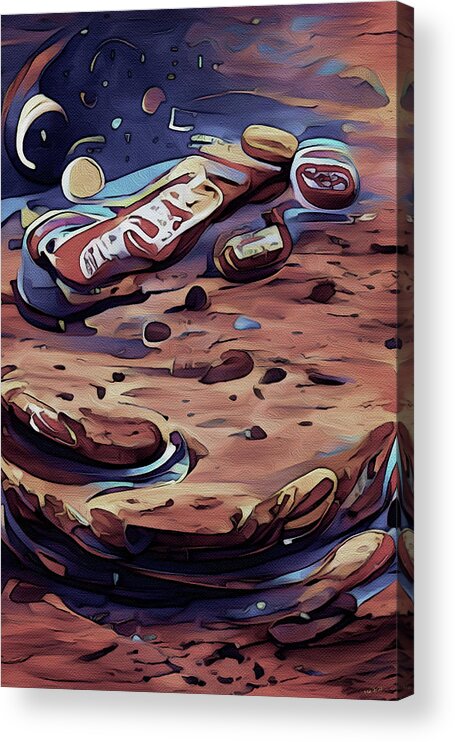  Acrylic Print featuring the digital art Moon Pies and Mars Bars by Michelle Hoffmann