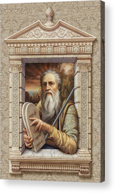 Christian Art Acrylic Print featuring the painting Moses by Kurt Wenner