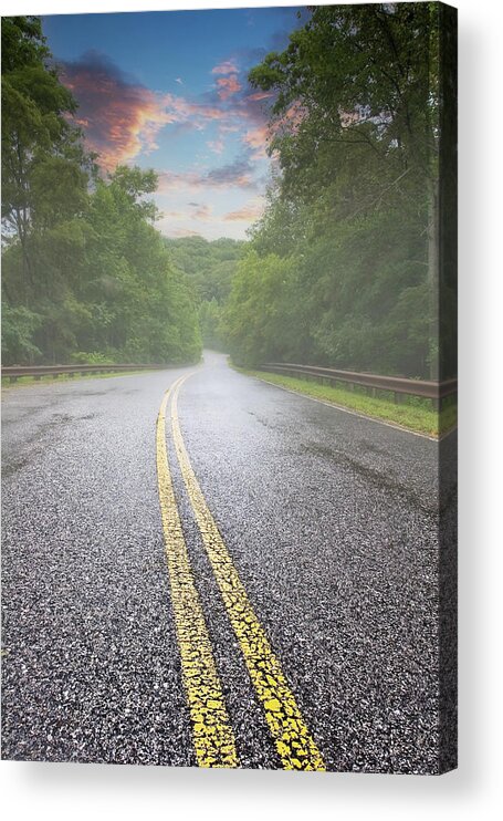 Asphalt Acrylic Print featuring the photograph Mountain Road by Darryl Brooks