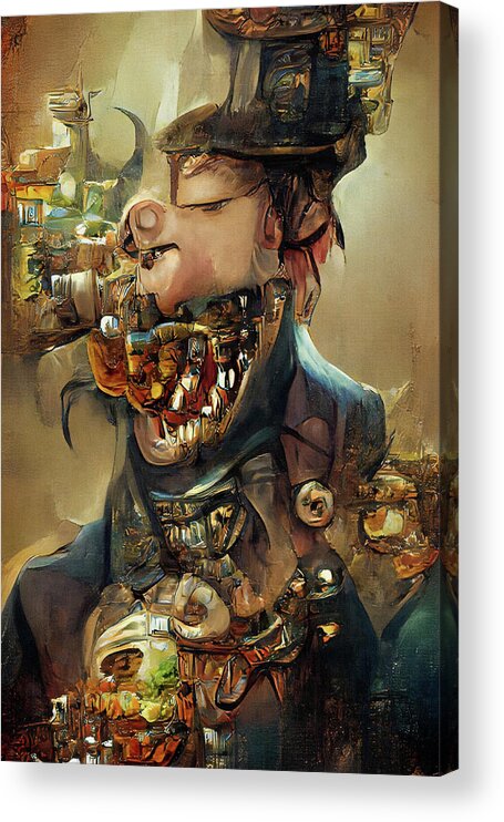  Acrylic Print featuring the digital art Mouthful of Madness by Michelle Hoffmann