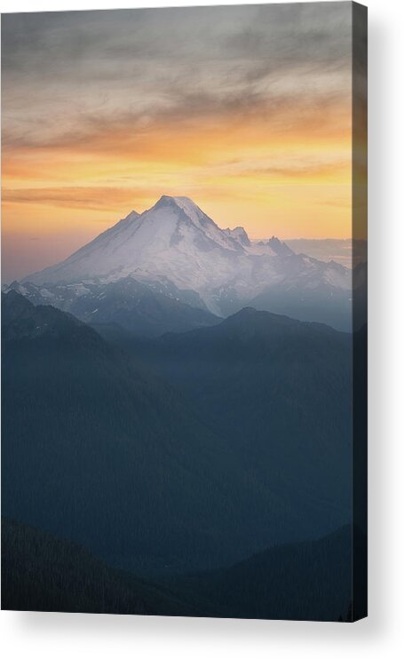 Mt Acrylic Print featuring the photograph Mt Baker Sunset by Ryan McGinnis