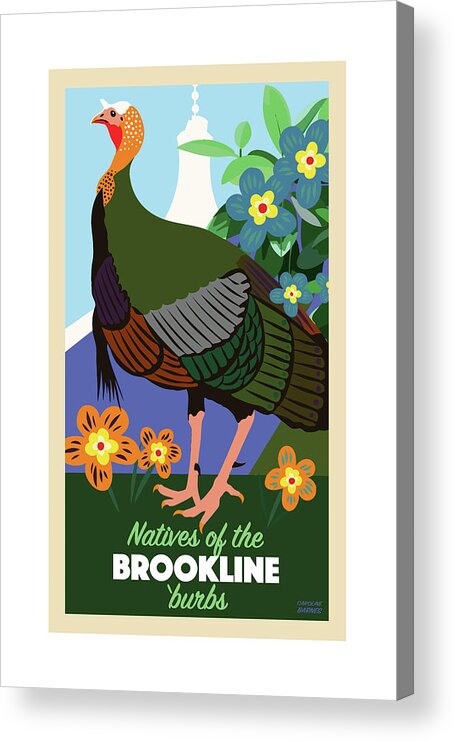 Brookline Acrylic Print featuring the digital art Natives of the 'Burbs by Caroline Barnes