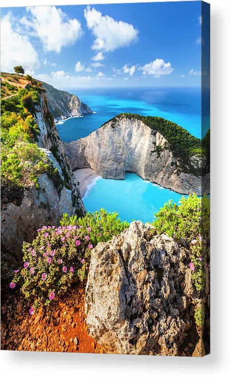 Greece Acrylic Print featuring the photograph Navagio Bay by Evgeni Dinev