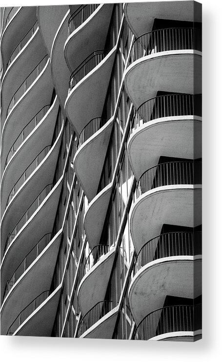 Abstract Acrylic Print featuring the photograph Neighborly By Design BW by Christi Kraft