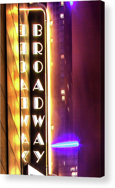 Neon Broadway Acrylic Print featuring the photograph Neon Broadway by Az Jackson