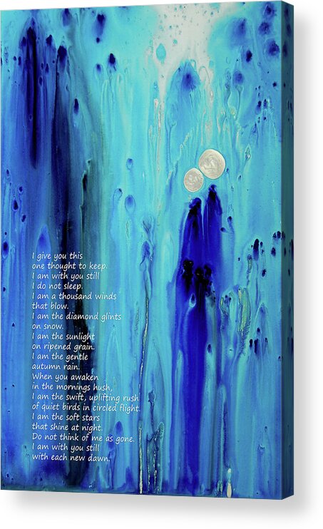Blue Acrylic Print featuring the painting Never Alone by Sharon Cummings