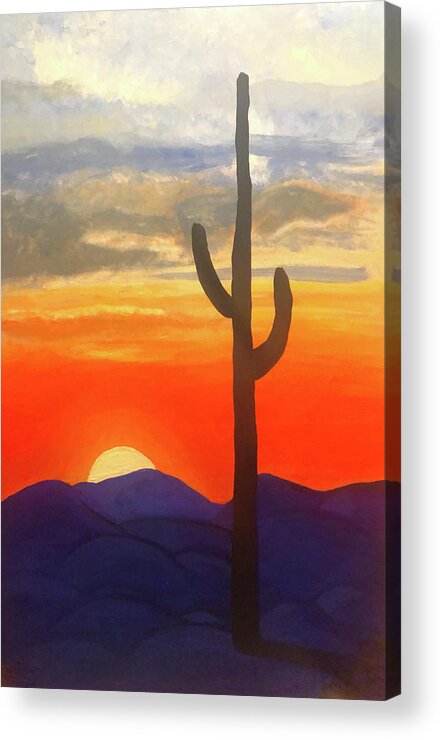 New Mexico Acrylic Print featuring the painting New Mexico Sunset by Christina Wedberg