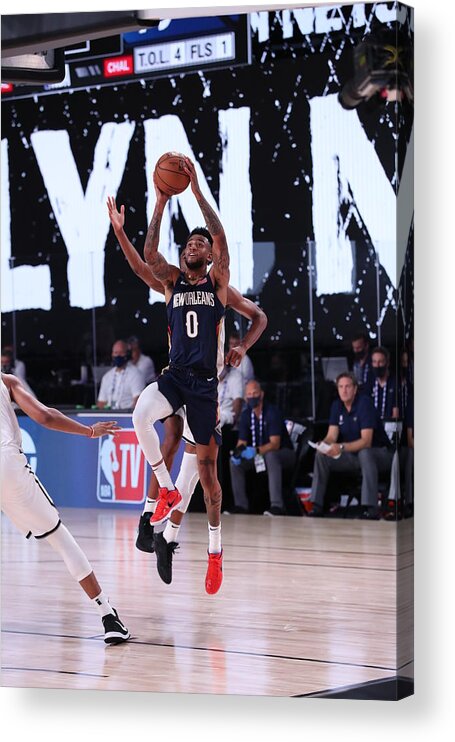 Nba Pro Basketball Acrylic Print featuring the photograph New Orleans Pelicans v Brooklyn Nets by Joe Murphy