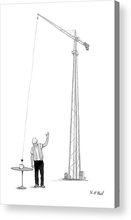 Captionless Acrylic Print featuring the drawing New Yorker July 26, 2021 by Will McPhail